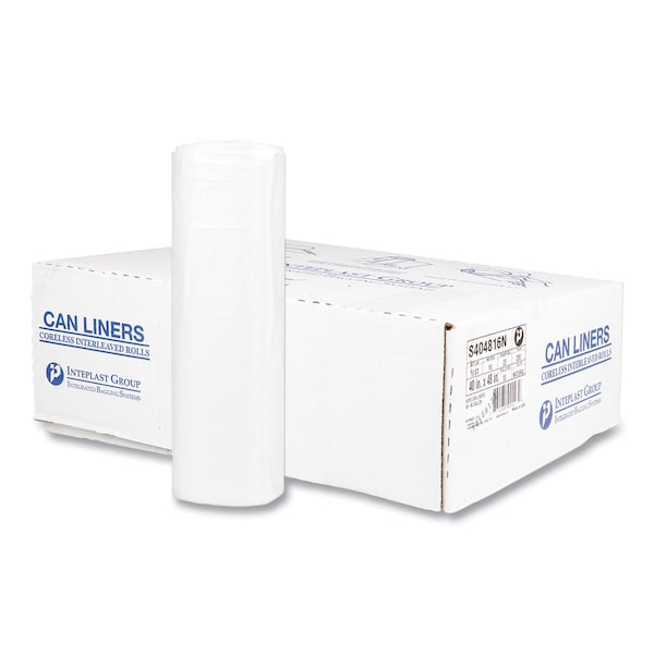 Integrated Bagging Systems 45 gal Trash Bags, 40 in x 48 in, Heavy-Duty, 16 microns, Clear, 250 PK S404816N - main